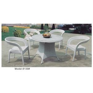 5pcs fashional white wicker dining set -8139