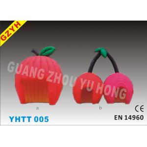 China 0.4mm PVC Red Cherry Candy Floss Inflatable Tent Shop YHTT-005 with 1100W Blower supplier