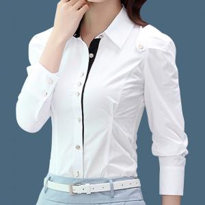 F4856  lady fashion shirt fabric cotton/poly  spandex plain 40SX75D+40D 105GSM 57/58"