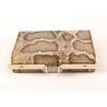 China Snakeskin Pattern Dark Brown Clutch Bag , Cow Leather Black Patent Clutch Bag wholesale