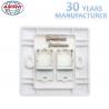 Customized Wall Mount Socket 86 Type Double Port Face Plate In White Color