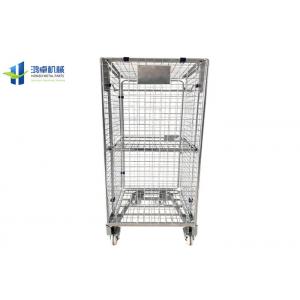 Cargo Storage Wire Cage Trolley Zinc Plated Finished Mobile Cage Trolley