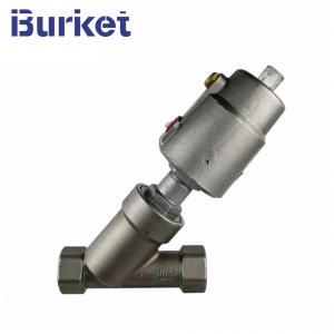 DN80 PN16/20 Stainless Steel Thread Angle Seat Valve with SS304/Plastic pneumatic cylinder