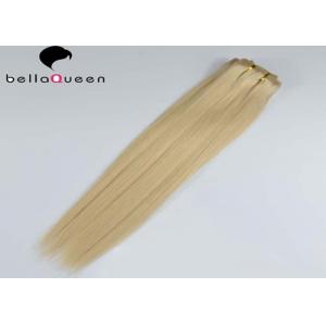 China 613 Golden Blonde Straight Clip In Human Hair Extension With No Shedding supplier
