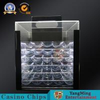 China Translucent Texas Clay Poker Chip Coin Case 1000 Pieces Of 40mm Diameter Round  Acrylic Anti-Counterfeiting Chips Case on sale