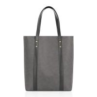 Printing Eco Friendly Shopping Bags Custom Zipper Pocket Leather Shopper Tote 13X5X15"