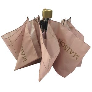 China Windproof 3 Folds Pongee Manual Open Umbrella With Custom Printing on sale