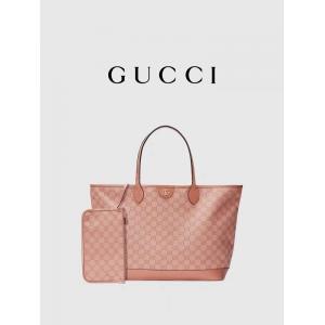 China Pink Canvas Gucci Ophidia GG Medium Tote Shoulder Bag For Business Travelling supplier