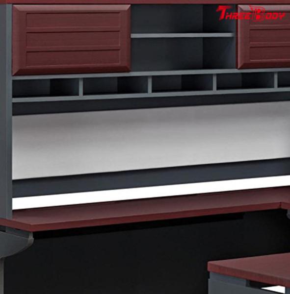 Space Saving Modern Office Furniture Pro Linea U Corner Computer Desk With Hutch