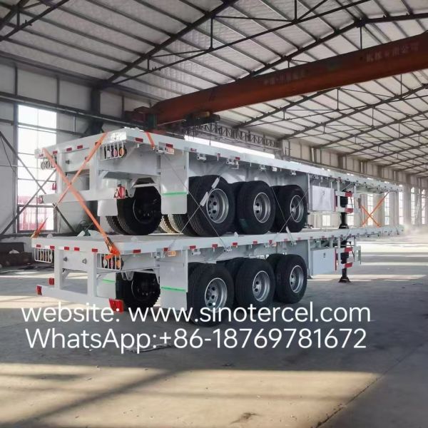 3 Axle 40 Foot Flatbed Semi Frailer, With Strong Load-bearing Capacity, Stability And A Load Capacity Of 40 Tons