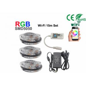 China 15m Non Waterproof +Wifi Rgb 5050 Smd Led Strip With 12V Power supplier