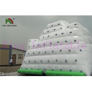 0.9mm PVC Tarpaulin White / Green Inflatable Water Toy  Giant Iceberg For Water Park