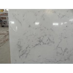 China Cararra White Artificial Quartz Slabs , 93% Natural Quartz Stone For Kitchen supplier
