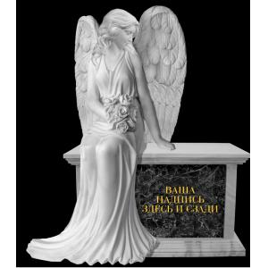 Western Angle white marble statues/ Angel stone sculpture
