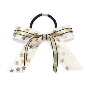 Elastic Band Hair Bow Ribbon Grosgrain Material Solid Color Cheer Style