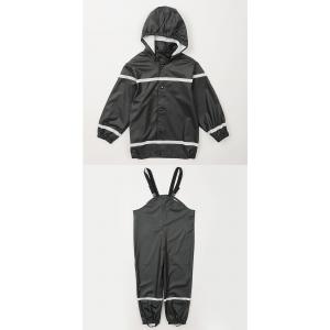 Safety Green Reflective Rain Jacket Men'S Childrens Boys Girls Split High Visibility Rain Poncho Suit