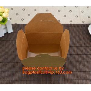 China brown kraft cardboard burger box for hamburger food with logo printing, Food Grade Paper box, Lunch box, Bento box, Frie supplier