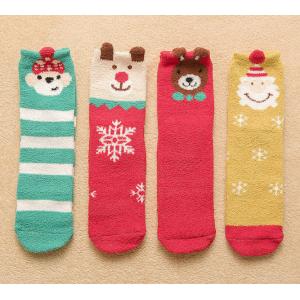 China Thermal Christmas Women's Novelty Socks / Fuzzy Animal Socks Soft Fabric For Winter supplier