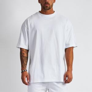 Mens Blank Cotton T Shirt Loose Drop Shoulder Oversized