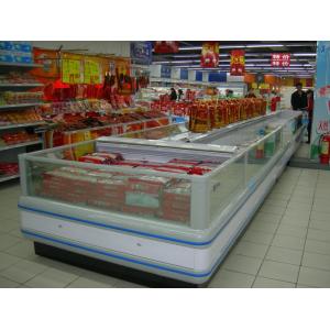 Refrigeration Condensing Unit Island Display Freezer With Night Curtain