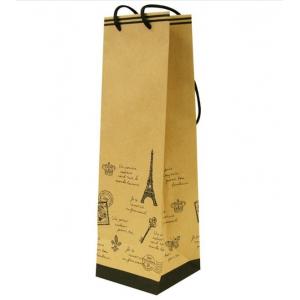 China Sac adapté aux besoins du client d'emballage de papier enduit avec la poignée pour le vin et le cadeau supplier