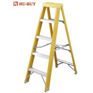 Double Sided Fiberglass Step Ladder  5 - Step Fiberglass Folding Ladder