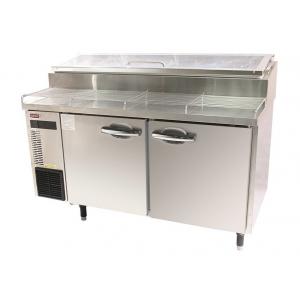 China Commercial Pizza Prep Refrigerator With 2 Door Air Cooling Undercounter Chiller Blue Ray Lighting supplier
