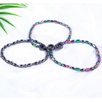 China Gemstone Bead Slimming Magnetic Hematite Stone Ankle Bracelets With Five Star Symbol on sale