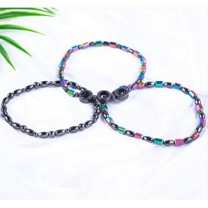 China Gemstone Bead Slimming Magnetic Hematite Stone Ankle Bracelets With Five Star Symbol supplier