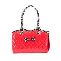 China  				Bright PU Leather Quality Leopard Dog Handbag Outdoor Pet Carriers 	         on sale