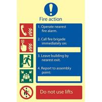 China Safety Warning Aluminum Photoluminescent Fire Signs for Fire Action on sale