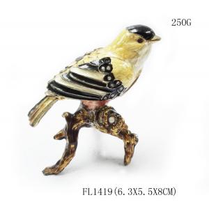 hot sell bird jewelry box metal pewter bird jewelry box bird metal trinket box