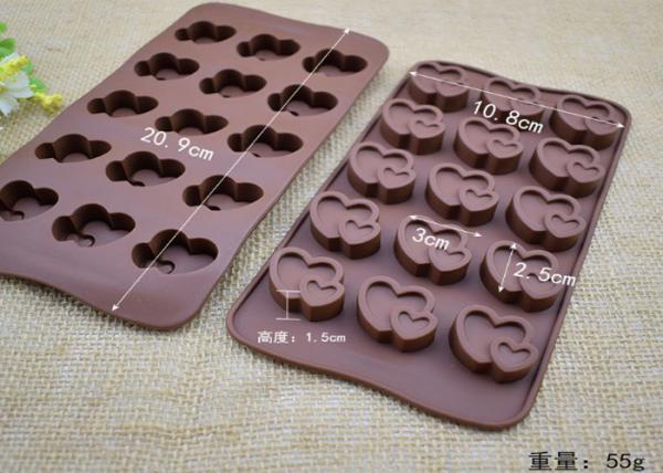 Double Heart Shape Silicone Chocolate Molds Keeping Prefect Outlooking