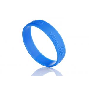 cheap custom silicone bracelets debossed logo blue color 202*15*2mm size