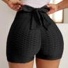 Quick Dry High Waist Yoga Sports Workout Shorts Bow Tie Textured Butt Lifting