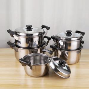 High Quality 5pcs Non Stick Stock Pot Stainless Steel 410 Cookware Cooking Set