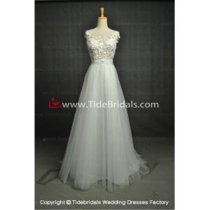 NEW!! Lace capes Aline High waist Zip back wedding dress Tulle Skirt Bridal gown #AS7203