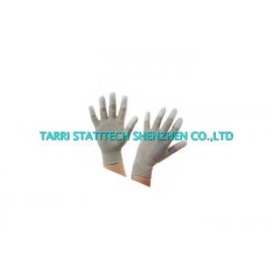 China Polyurethane Anti Static Finger Tip Gloves Conductive Copper Filament supplier