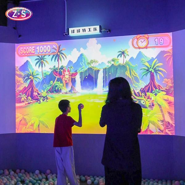 China 3m*2.2m Interactive Projection Wall Auto Score Ball Throwing Wall Interactive Games wholesale