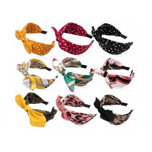 GLH009 Leopard-print rabbit ears knotting wide band girls fabric headbands outerwear hair clip headband accessories