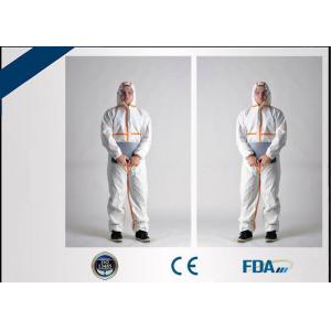 Latex Free Disposable Coverall Suit Fluid Resistant For Clinic / Medical Laboratory