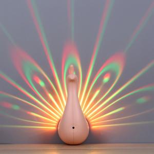 China Novelty gifts product Peacock projection lamp, funny kids toys plastic toy projective lamp peacock wholesale