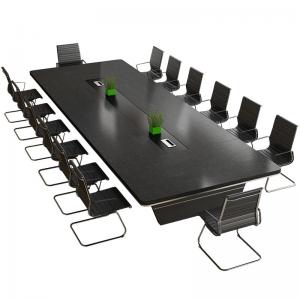 China Large Rounded Corner Black Conference Table for Creative Training in Hotel and Hospital supplier