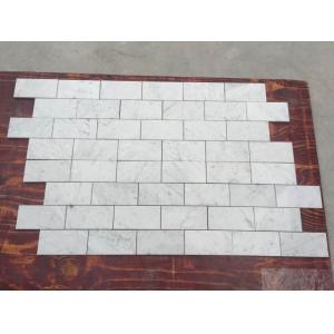 Subway Marble Mosaic Tile  3" X 6" Carrara White For Bathroom , 2/5" Thickness