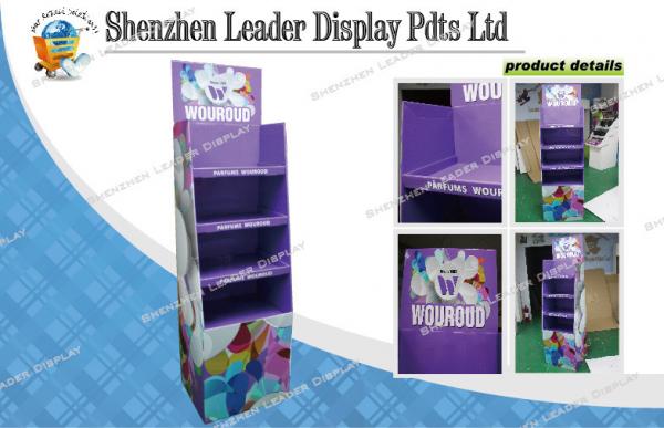 Customized 4C Perfume Lightweight Cardboard Display Shelf With Glossy Lamination