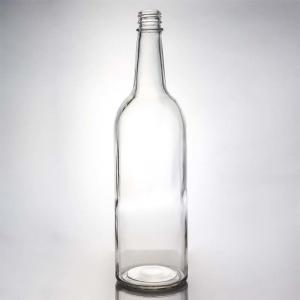 Surface Handling Decal Glass Bottle 1000ml Round Shaped Perfect for Gin Rum Champagne Liquor