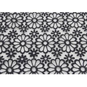 China Embroidered Dying Lace Fabric Floral Lace Organza Polyester Fabric For Dresses supplier