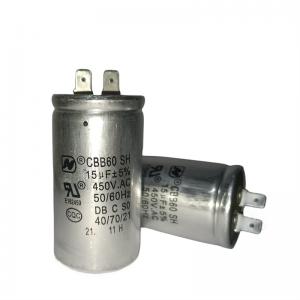 Water Pump Motor Capacitor CBB60 450V 15mfd With Two Quick-Connect Terminals