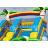 8*4m Rainbow Palm Tree Kids Water Slide With Cartoon Printing For Rent /