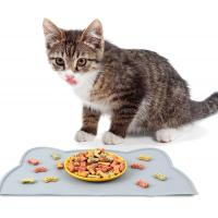 Washable Harmless Dog Food Mat , 23.5" x 15.5" Lightweight Cat Bowl Mat